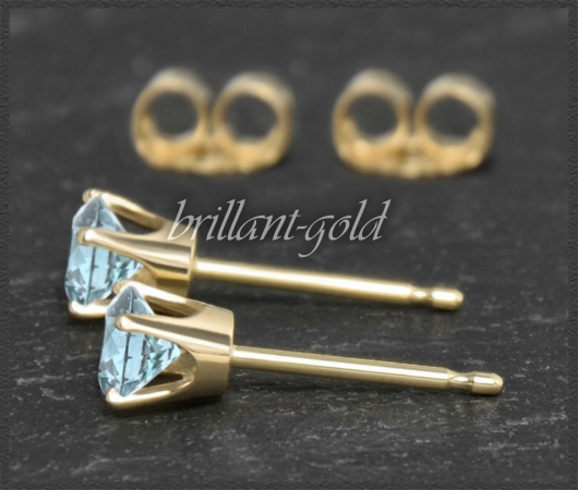Ohrstecker 585 Gold Topas hellblau 4,5,6,7mm